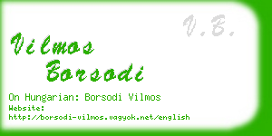 vilmos borsodi business card